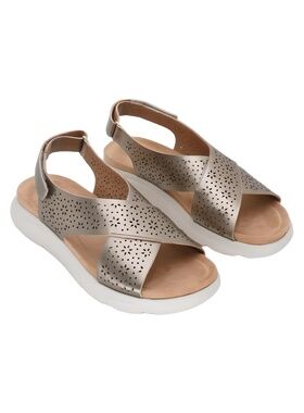 Easy Spirit Amiya Womens Bronze Laser Cut Comfort Slingback Sandals Size 9M